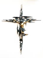 Crucifix - Brons, Emaille - 1980-1990 - Geïnspireerd door