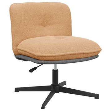 vidaXL Bureaustoel beige gekrulde wolachtige stof, Verzenden, Nieuw