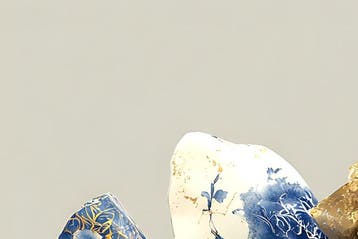 NYX (XX) - Élégance en Porcelaine – Danseuse en Kimono Bleu, Antiek en Kunst