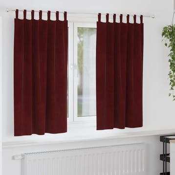 vidaXL Gordijnen 2 st Wijnrood 140 x 175 cm fluweel, Verzenden