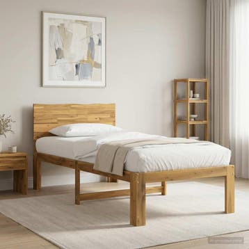 vidaXL Eenpersoonsbed met hoofdbord ROSTOCK Wit 75 x 190 cm, Huis en Inrichting, Verzenden, Nieuw