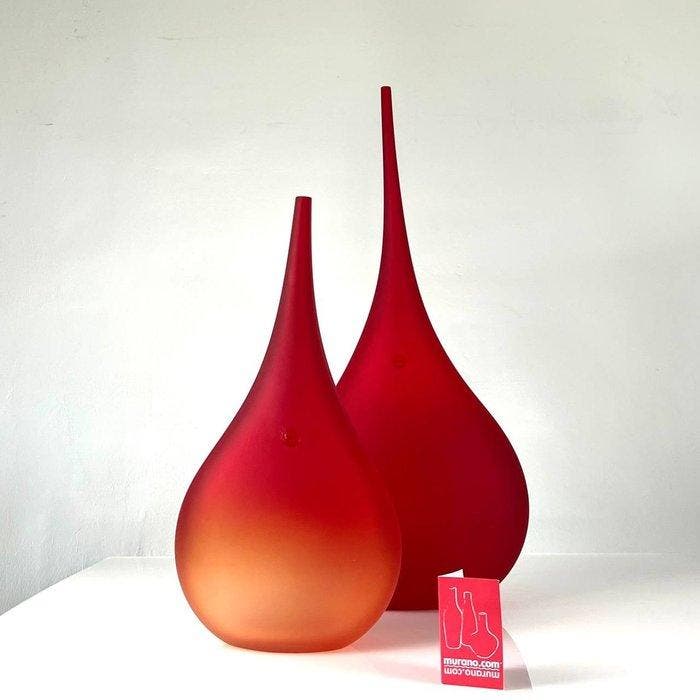 Murano - Carlo Nason - Vase (2) - tango - Verre, Antiquités & Art, Art | Objets design