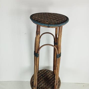 Table à plantes - Rotin, tressage en rotin - Vintage table à