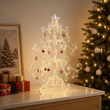 vidaXL Metalen kerstboom KUOPIO 60 cm Staal Wit, Verzenden