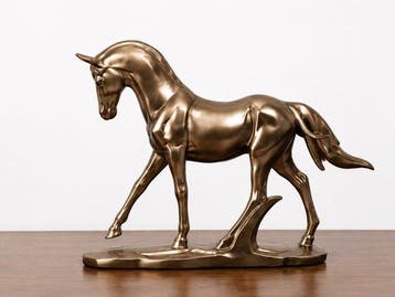 sculptuur, Elegant Modern Horse Fugurine with Bronze Effect