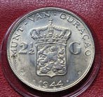 Curaçao (Caribisch Nederland). Wilhelmina. 2 1/2 Gulden 1944, Postzegels en Munten