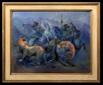 École Art-Déco (1930s) - La Chasse au Lion en Perse