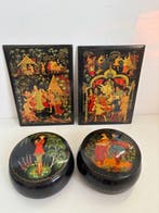 Palekh - Kist (4) - Hout, Metaal, Antiek en Kunst