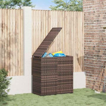 vidaXL Tuinbox 100x49x103,5 cm polyetheen rattan bruin, Verzenden