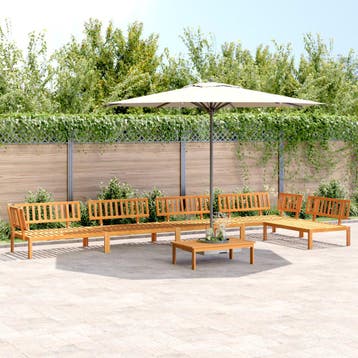 vidaXL 6-delige Loungeset pallet massief acaciahout, Tuin en Terras, Verzenden, Nieuw