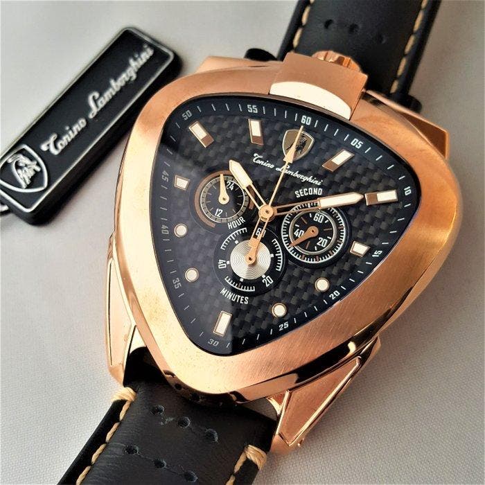 Lamborghini - SPYDER - Chronograph Gold - Bullhead - New -, Handtassen en Accessoires, Horloges | Heren