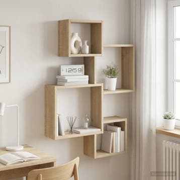 vidaXL Wand Kubus Planken Muurmontage Sonoma Eiken 64 x 13,5, Huis en Inrichting, Kasten | Wandmeubels, Verzenden, Nieuw
