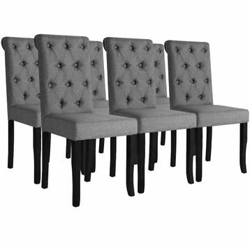 vidaXL Eetkamerstoelen 6 st stof donkergrijs, Huis en Inrichting, Verzenden, Nieuw