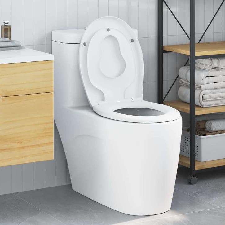vidaXL Toiletbril Wit 47 x 37 x 4 cm Duroplast, Bricolage & Construction, Sanitaire, Envoi