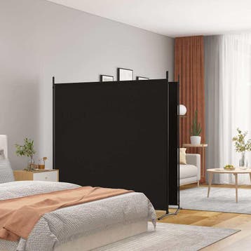 vidaXL Kamerscherm met 2 panelen 348x180 cm stof zwart, Verzenden
