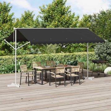 vidaXL Vrijstaande luifel 4 × 3 m Polyester Antracietkleurig, Verzenden, Nieuw