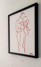Liesens - Kiss me Quick (Handpainted on white canvas met