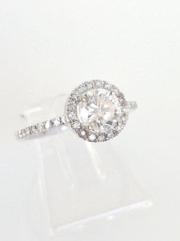 Cocktailring - 18 karaat Witgoud - 0.90ct. tw. Diamant