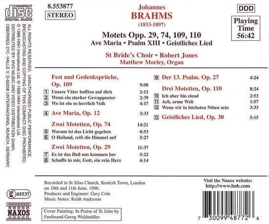 St. Brides Choir - Brahms: Motets: Ave Maria | (CD), CD & DVD, CD | Autres CD, Envoi
