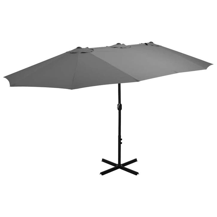 vidaXL Parasol met aluminium paal 460x270 cm antraciet, Jardin & Terrasse, Parasols, Envoi