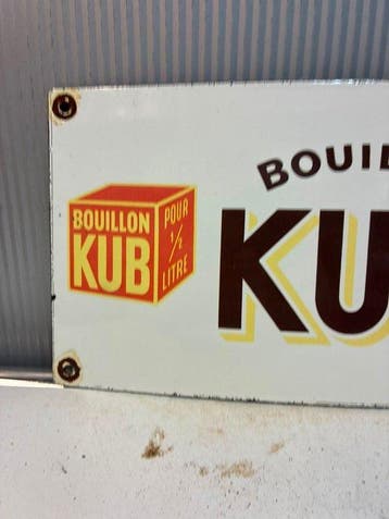 Bouillon KUB – Vintage emaille reclamebord – Franse