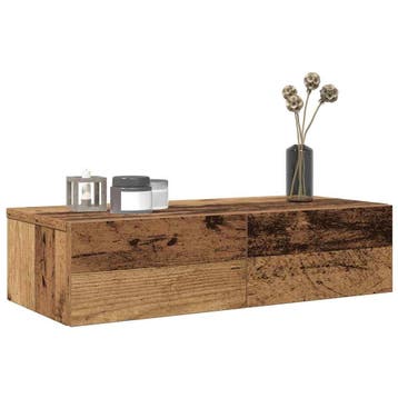 vidaXL Wandschap met lades 60x26,5x15 cm bewerkt hout oud, Huis en Inrichting, Verzenden, Nieuw