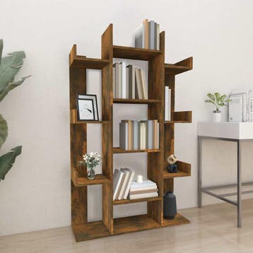 vidaXL Boekenkast 86x25,5x140 cm bewerkt hout gerookt, Verzenden, Nieuw