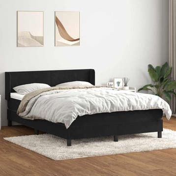 vidaXL Boxspring met matras fluweel zwart 160x210 cm, Verzenden, Nieuw