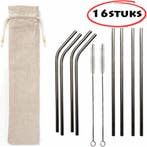Fako Bijoux - RVS rietjes Set - Herbruikbaar - Herbruikbaar, Verzenden, Nieuw