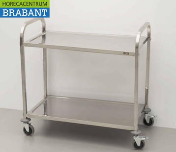 HCB inox Chariot de service 2 étages 95 cm Restauration, Verzenden