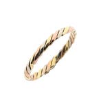 Tricolor gouden aanschuifring, Handtassen en Accessoires, Ringen, 18 tot 19, Gebruikt, Overige kleuren, Ophalen of Verzenden