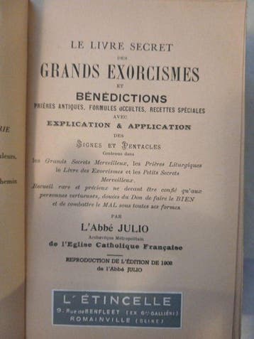 Abbé Julio - Le livre secret des grands exorcismes et