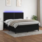 vidaXL Boxspring met matras en LED stof zwart 180x200 cm, Huis en Inrichting, Verzenden, Nieuw