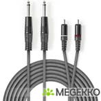 Stereo audiokabel | 2x 6,35 mm male - 2x RCA male | 5,0 m |, Verzenden, Nieuw