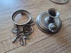 Kandelaar (16) - Verzilverd, Aardewerk, Metaal, Glas, Tin, Antiek en Kunst