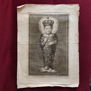 Onbekende kunstenaar - Antica incisione - Vera effigie del, Antiek en Kunst