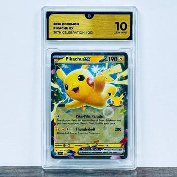 Pokémon Graded card - Pikachu ex 053 - 30th Anniversary –, Nieuw