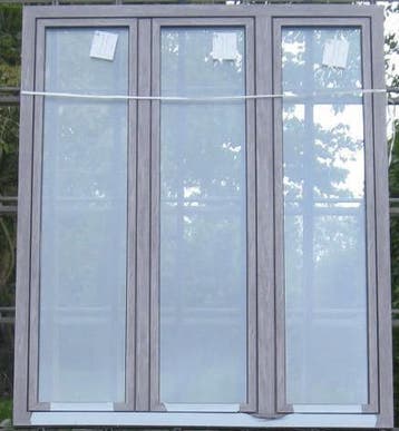 pvc terrasraam , raam , chassis 195 x 219 creme / eik gijs, Ophalen of Verzenden, Deurkozijn