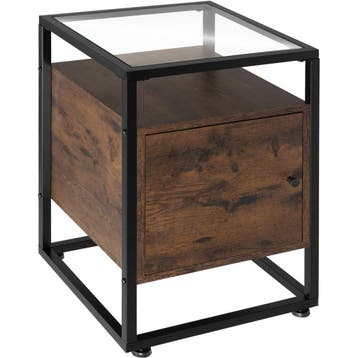 tectake Nachtkastje Dudley 40x43x60,5cm - Industrieel hout d, Huis en Inrichting, Tafels | Bijzettafels, Verzenden, Nieuw