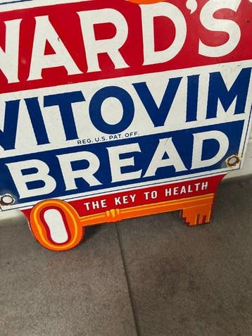 Vintage Ward’s Vitovim Bread reclamebord – Amerikaanse, Antiquités & Art
