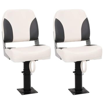 vidaXL Bootstoel 2 set inklapbaar met lage rugleuning, Watersport en Boten, Bootonderdelen, Verzenden, Nieuw