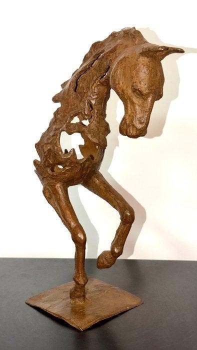 Abdoulaye Derme - sculptuur, Cheval cabré – forme fragmentée, Antiek en Kunst, Curiosa en Brocante
