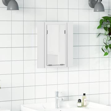 vidaXL Badkamerkast met spiegel en LED 40x12x45 cm acryl wit, Verzenden, Nieuw