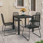 vidaXL 5-delige Tuinset PVC-rattan zwart, Verzenden, Tuinset