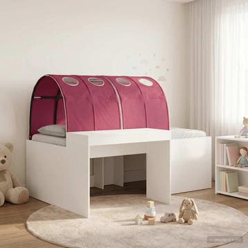 vidaXL Bedframe met tunnel met plank 3 st Wit en Rood, Verzenden