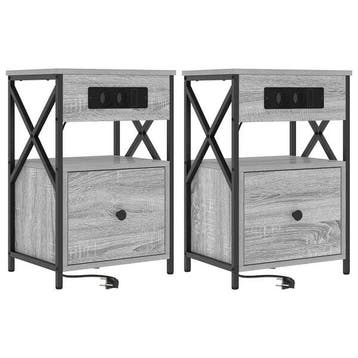 2x Nachtkastje Grijs Sonoma | Tweede kansje | OP = OP, Maison & Meubles, Verzenden