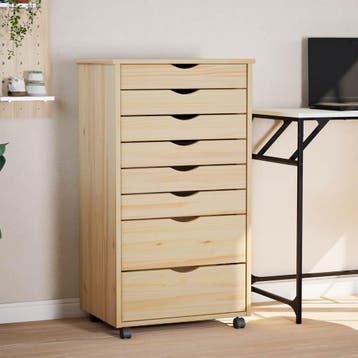 vidaXL Rolling Kabinet met Laden MOSS 53 x 39 x 103 cm, Verzenden