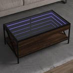 vidaXL Salontafel met Infinity LED 90x50x38 cm bruin, Verzenden, Nieuw