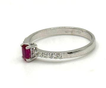 Zonder minimumprijs - Verlovingsring - 18 karaat Witgoud -, Handtassen en Accessoires