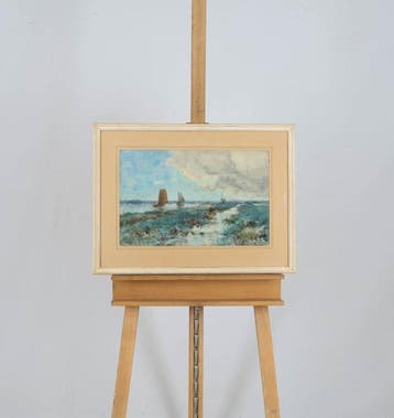 Willem Hendrik van der Nat (1864–1929) - Aan het water, Antiquités & Art